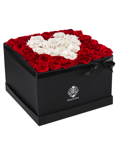 Heart Box - Longlife Roses - Square